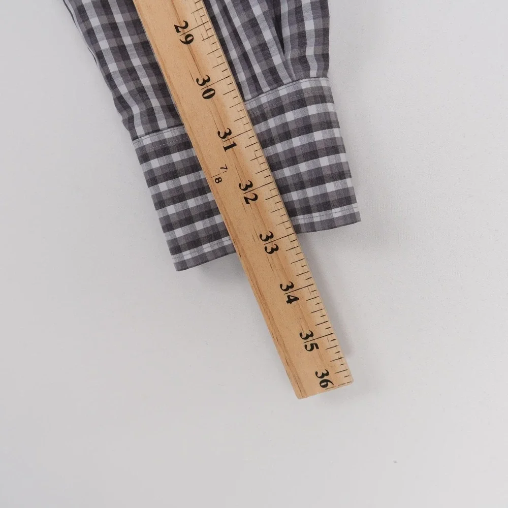 Johnnie-O Leonard Shirt Mens M Gray Check Prep Formance Long Sleeve Button Down - Picture 7 of 10